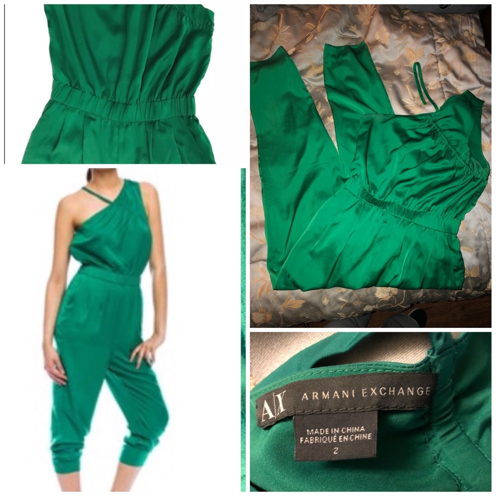 AlX Armani Exchange Size 2 Green Jumpsuit